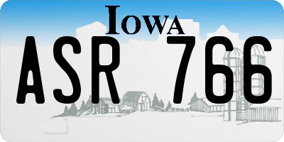 IA license plate ASR766