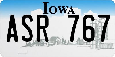 IA license plate ASR767