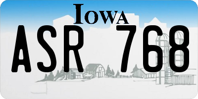 IA license plate ASR768