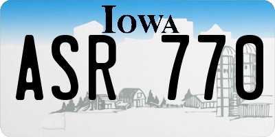 IA license plate ASR770