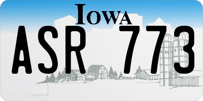 IA license plate ASR773