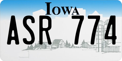 IA license plate ASR774