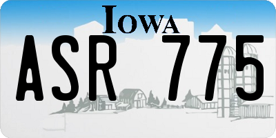 IA license plate ASR775