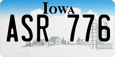IA license plate ASR776