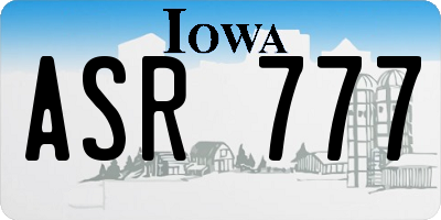 IA license plate ASR777