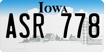 IA license plate ASR778