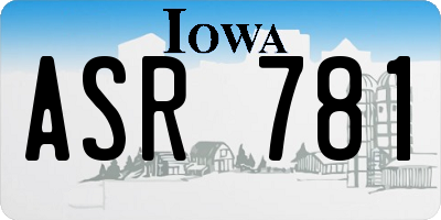 IA license plate ASR781