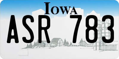 IA license plate ASR783