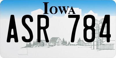 IA license plate ASR784