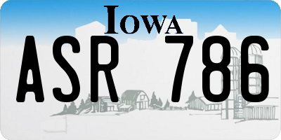 IA license plate ASR786