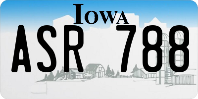 IA license plate ASR788