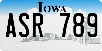 IA license plate ASR789