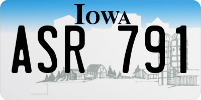 IA license plate ASR791