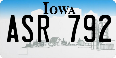 IA license plate ASR792