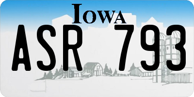 IA license plate ASR793