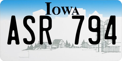 IA license plate ASR794