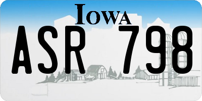 IA license plate ASR798