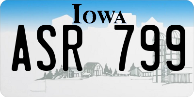 IA license plate ASR799