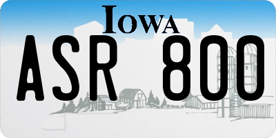 IA license plate ASR800