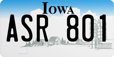 IA license plate ASR801