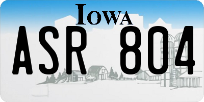 IA license plate ASR804
