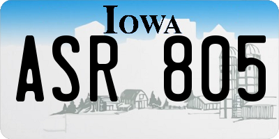 IA license plate ASR805