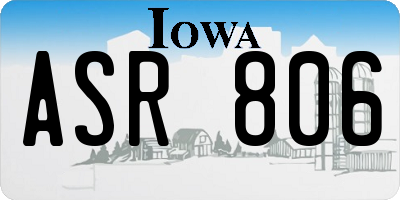IA license plate ASR806