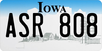IA license plate ASR808