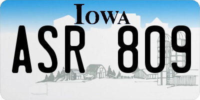 IA license plate ASR809