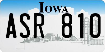 IA license plate ASR810