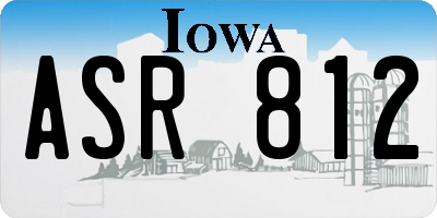 IA license plate ASR812