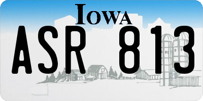 IA license plate ASR813