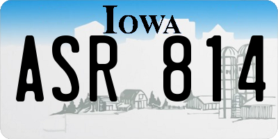 IA license plate ASR814