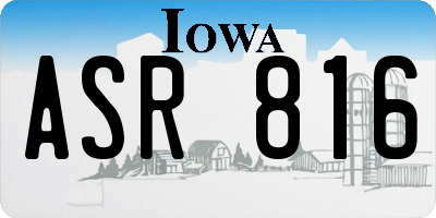 IA license plate ASR816