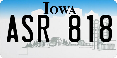 IA license plate ASR818