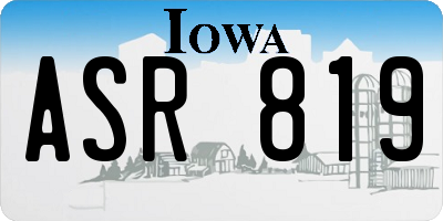 IA license plate ASR819