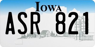 IA license plate ASR821