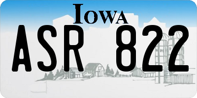 IA license plate ASR822