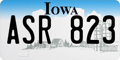IA license plate ASR823