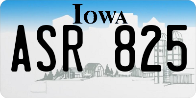 IA license plate ASR825
