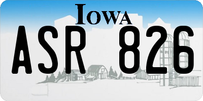 IA license plate ASR826