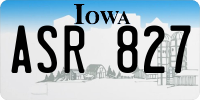 IA license plate ASR827