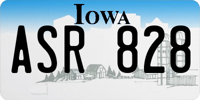 IA license plate ASR828