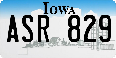 IA license plate ASR829
