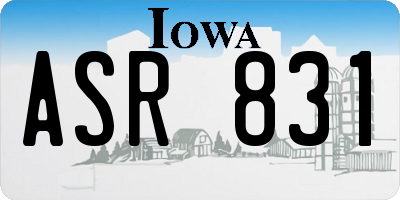 IA license plate ASR831