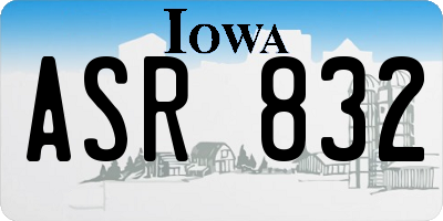 IA license plate ASR832