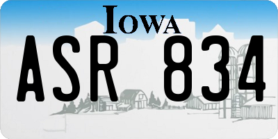 IA license plate ASR834