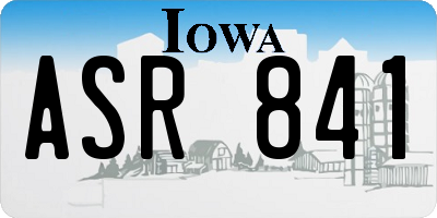 IA license plate ASR841