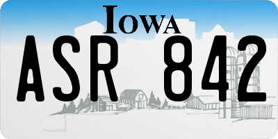 IA license plate ASR842