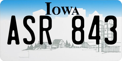 IA license plate ASR843